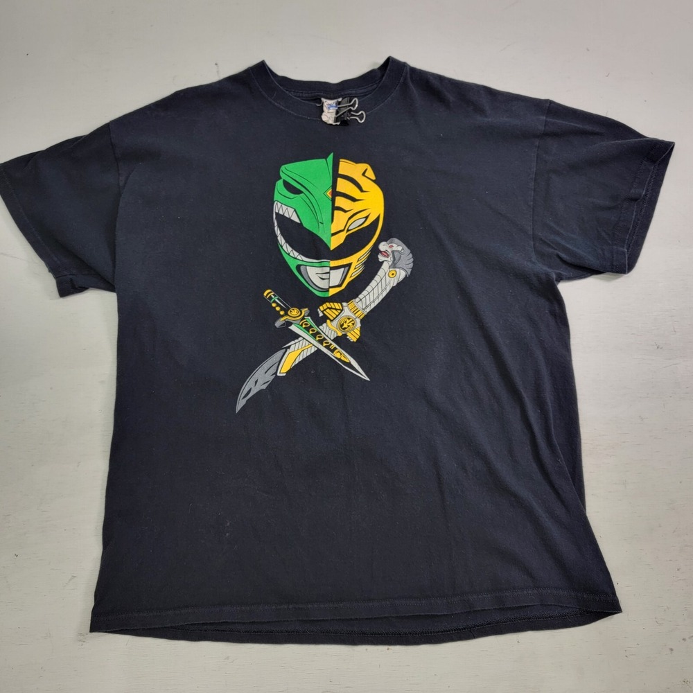 Vintage Power Rangers Green Yellow Ranger Jason David Frank Shirt Sz‎ XL Rare!